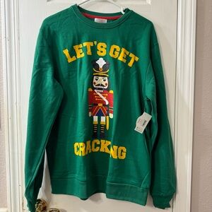 UGLY/CHRISTMAS Sweater Green Nutcracker Medium